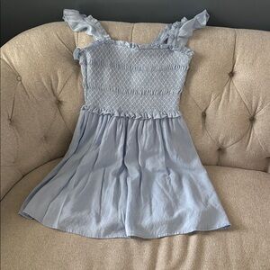 Altar’d State Light Blue Smocked Dress with Ruffle Straps